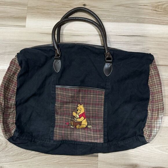 Vintage Disney 90’s Winnie the Pooh Plaid Duffle Bag - Picture 1 of 5